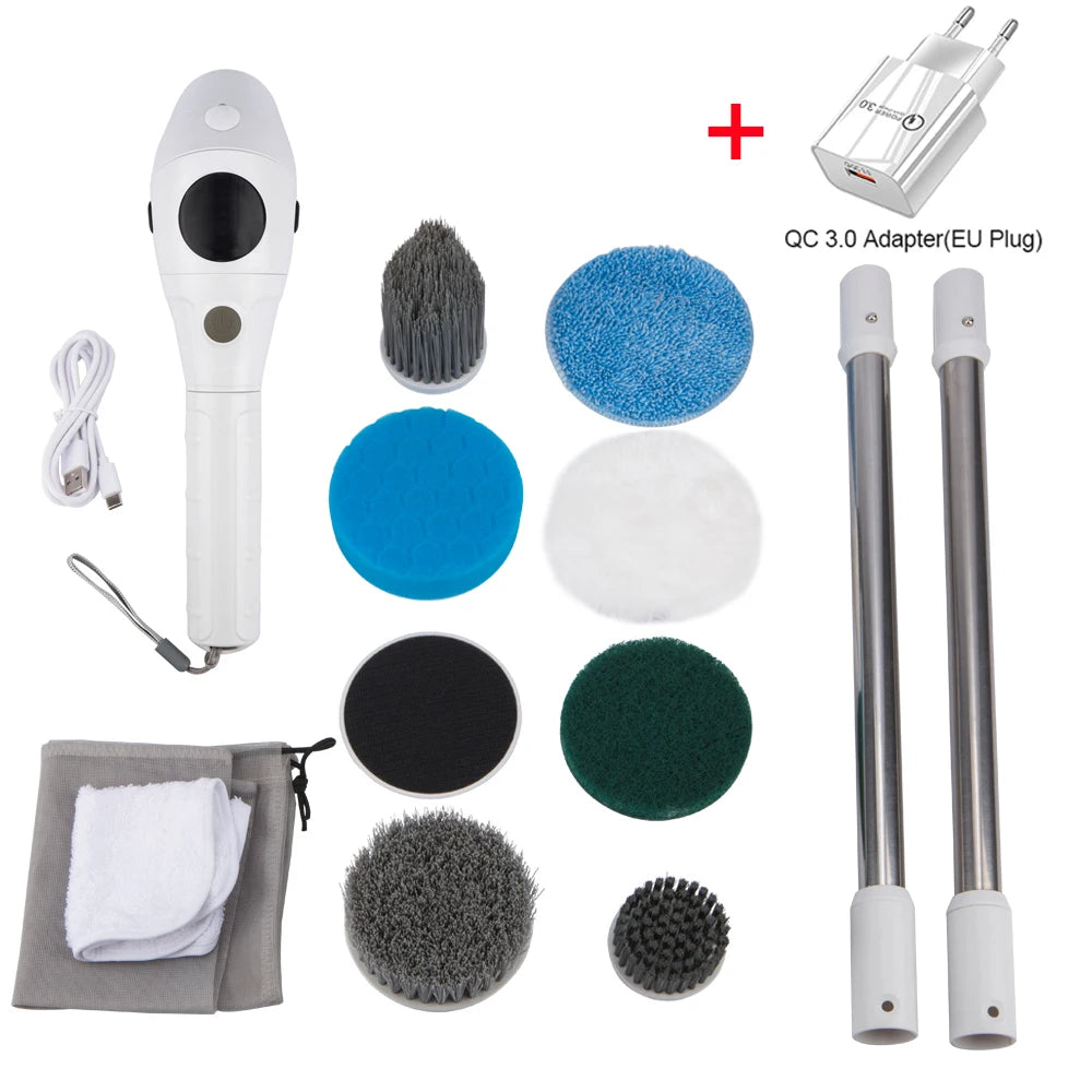 🧼✨ Escobilla Eléctrica Inalámbrica 8 en 1 — Para Baño, Cocina, Ventanas y Más