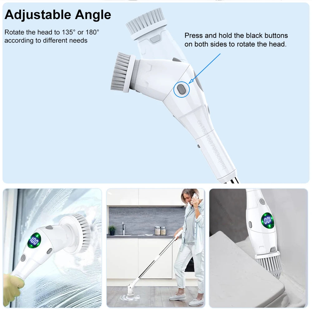 🧼✨ Escobilla Eléctrica Inalámbrica  8 en 1 — Para Baño, Cocina, Ventanas y Más