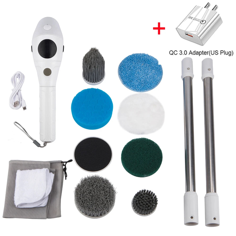 🧼✨ Escobilla Eléctrica Inalámbrica  8 en 1 — Para Baño, Cocina, Ventanas y Más