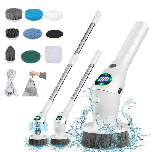 🧼✨ Escobilla Eléctrica Inalámbrica  8 en 1 — Para Baño, Cocina, Ventanas y Más