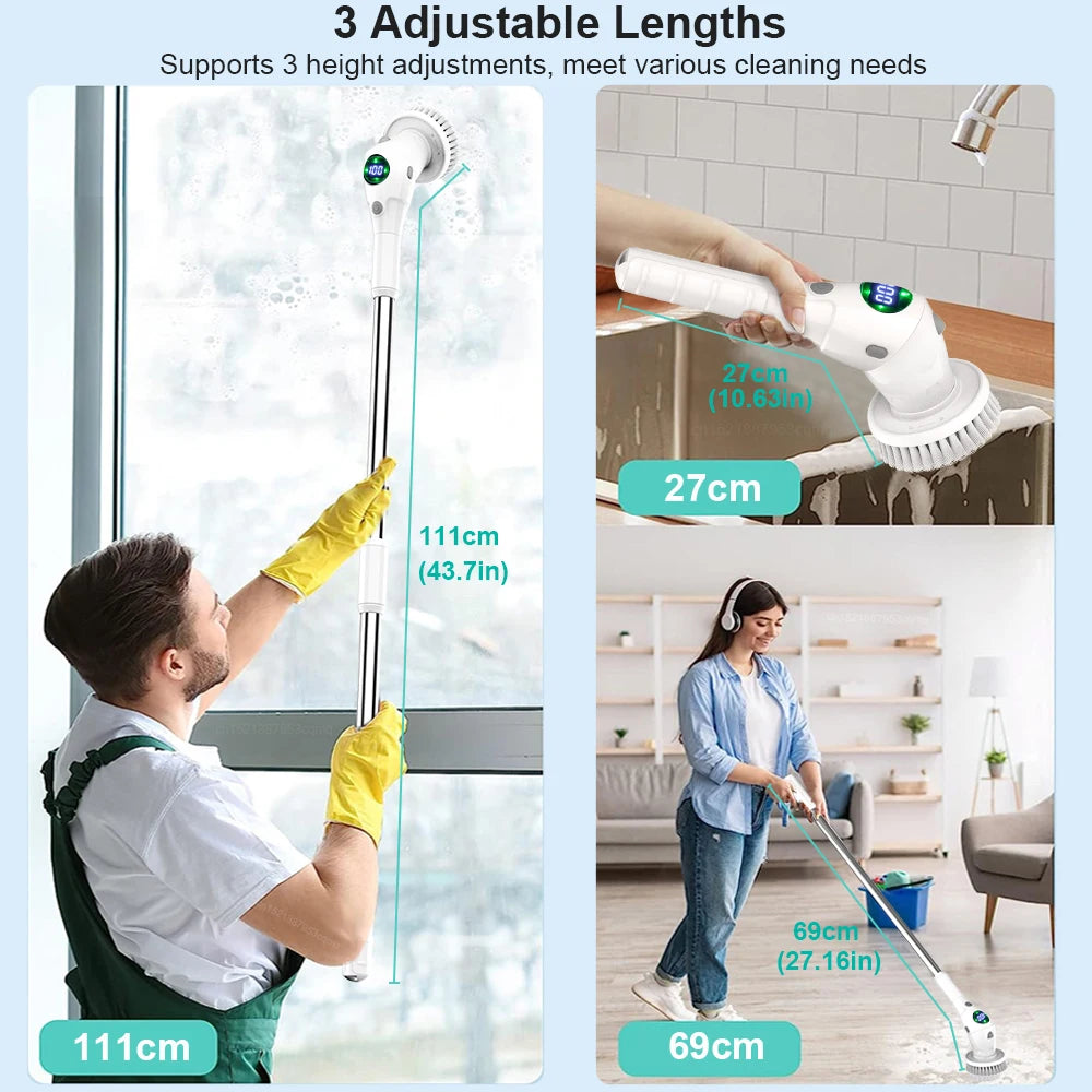 🧼✨ Escobilla Eléctrica Inalámbrica  8 en 1 — Para Baño, Cocina, Ventanas y Más