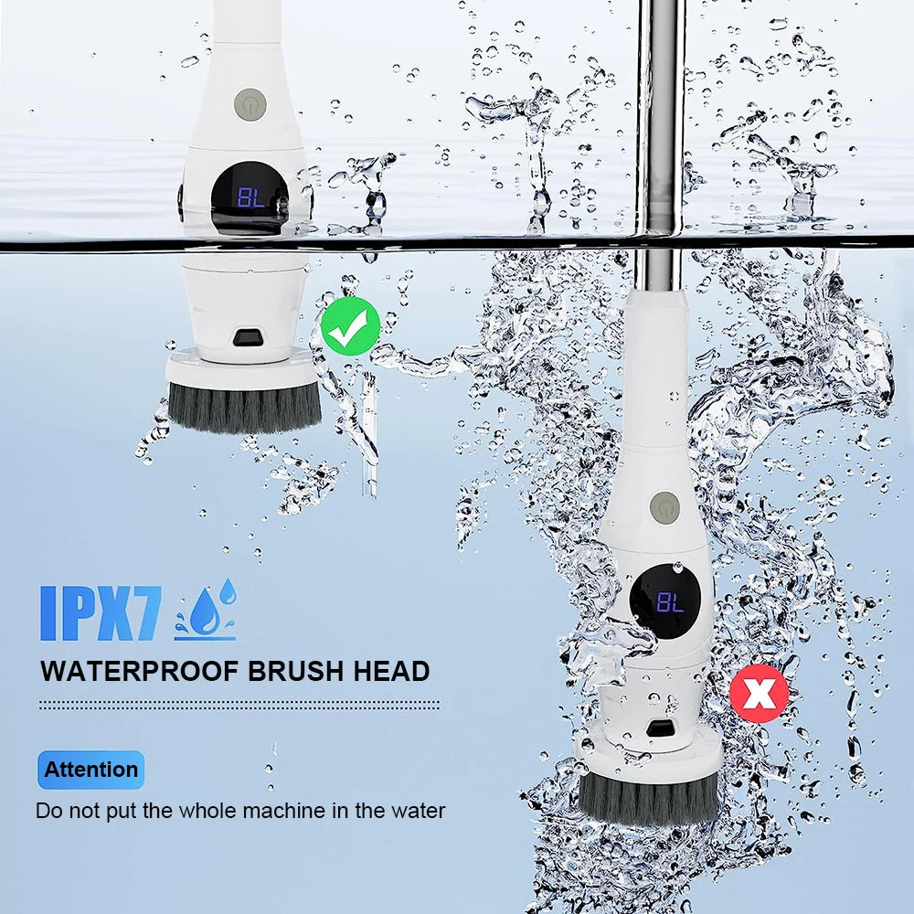 🧼✨ Escobilla Eléctrica Inalámbrica  8 en 1 — Para Baño, Cocina, Ventanas y Más