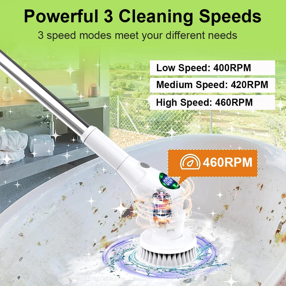 🧼✨ Escobilla Eléctrica Inalámbrica  8 en 1 — Para Baño, Cocina, Ventanas y Más