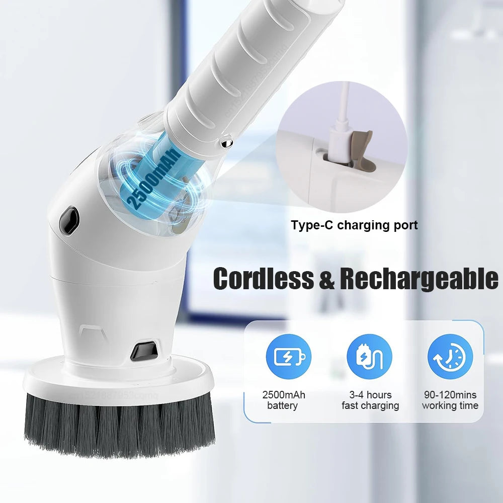 🧼✨ Escobilla Eléctrica Inalámbrica  8 en 1 — Para Baño, Cocina, Ventanas y Más